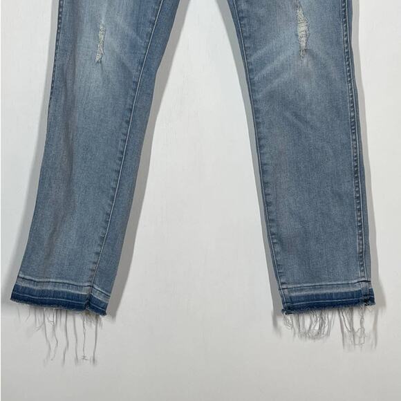 J. Crew Vintage Straight Jeans Women's Size 25 Denim Fringe Hem Distressed Jeans - Picture 4 of 10